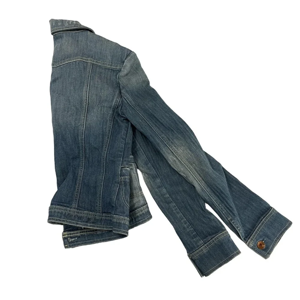 GUESS PREMIUM DENIM Womens Jacket Size Small Distressed Ripped Washed Cotton - Picture 5 of 8